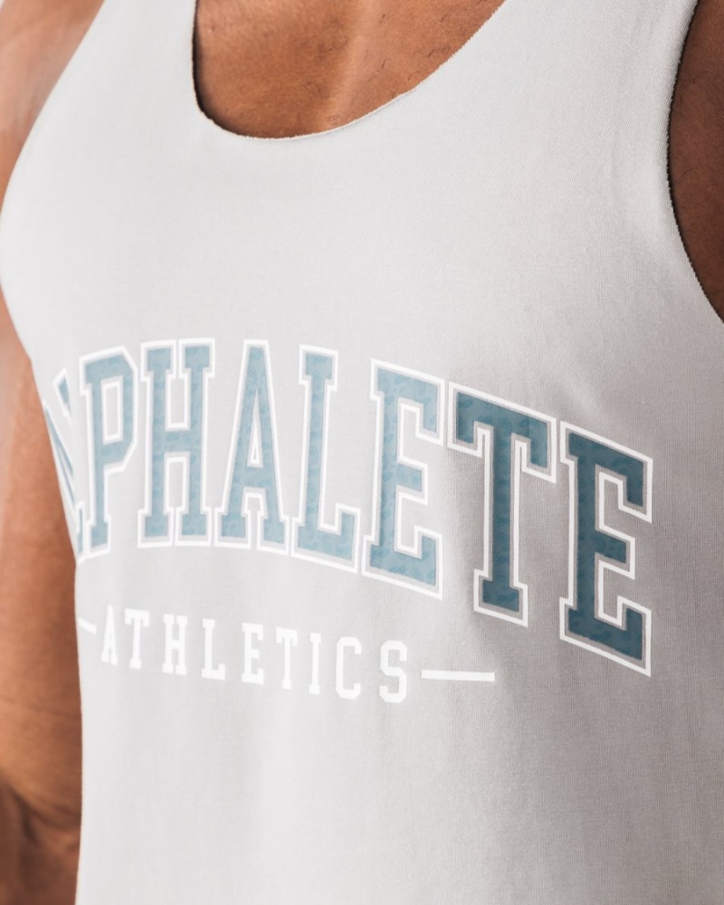 Alphalete Paisley Print Raw Cut Tank Singlet Herre Grå | HONIYB-134