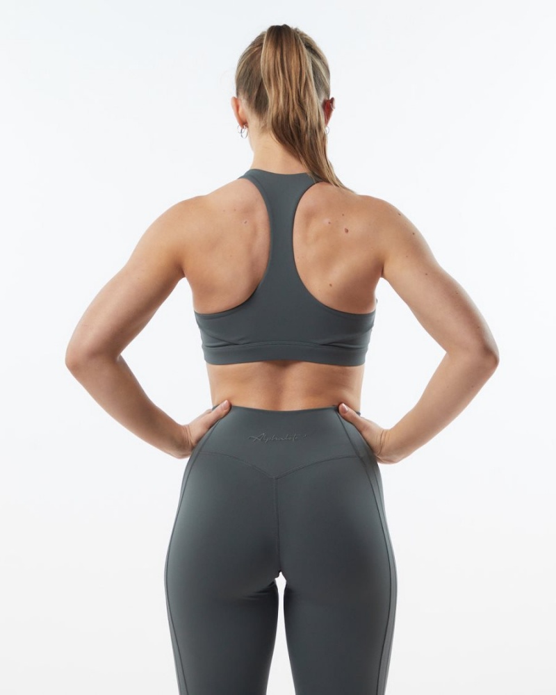 Alphalete Pulse Balance Bra Sports BH Dame Grå | HDZJOL-237