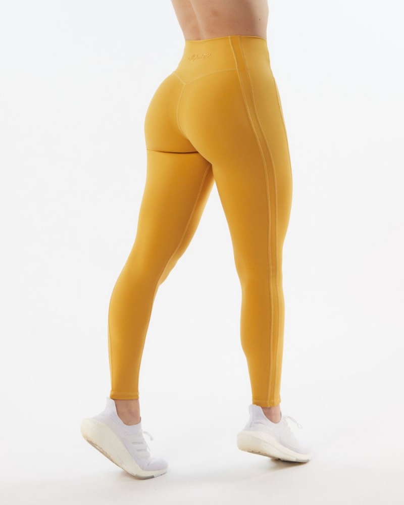 Alphalete Pulse Kinetic Legging Leggings Dame Gul | YKMQNP-630