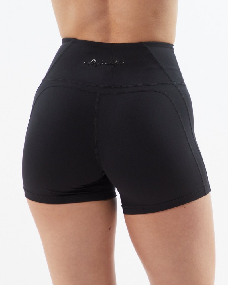 Alphalete Pulse Surge Kort 4" Shorts Dame Blackout | ZXMRLH-321