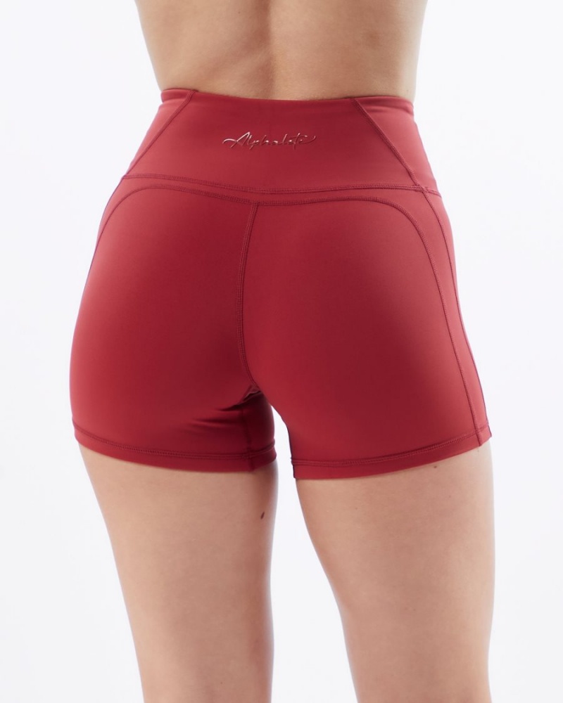 Alphalete Pulse Surge Kort 4" Shorts Dame Rød | KBCWRY-149