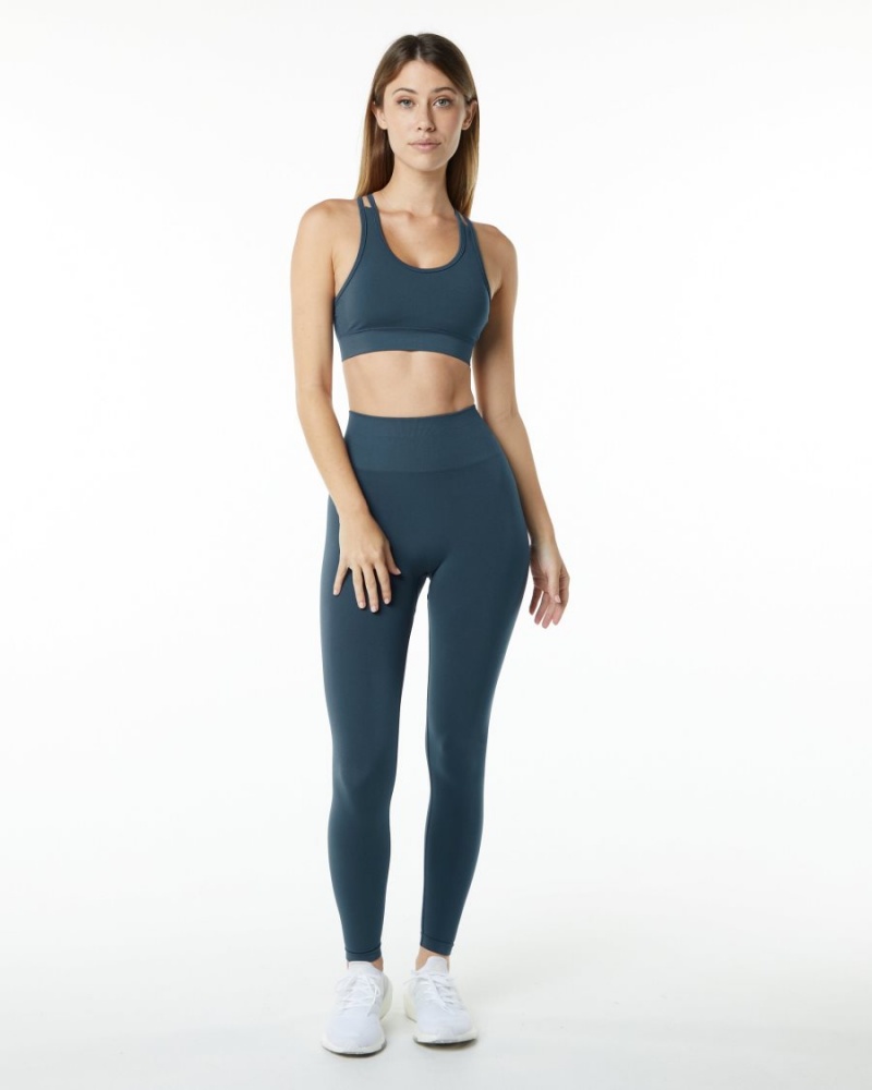 Alphalete Revival Bra Sports BH Dame Blå | GRNVOT-610