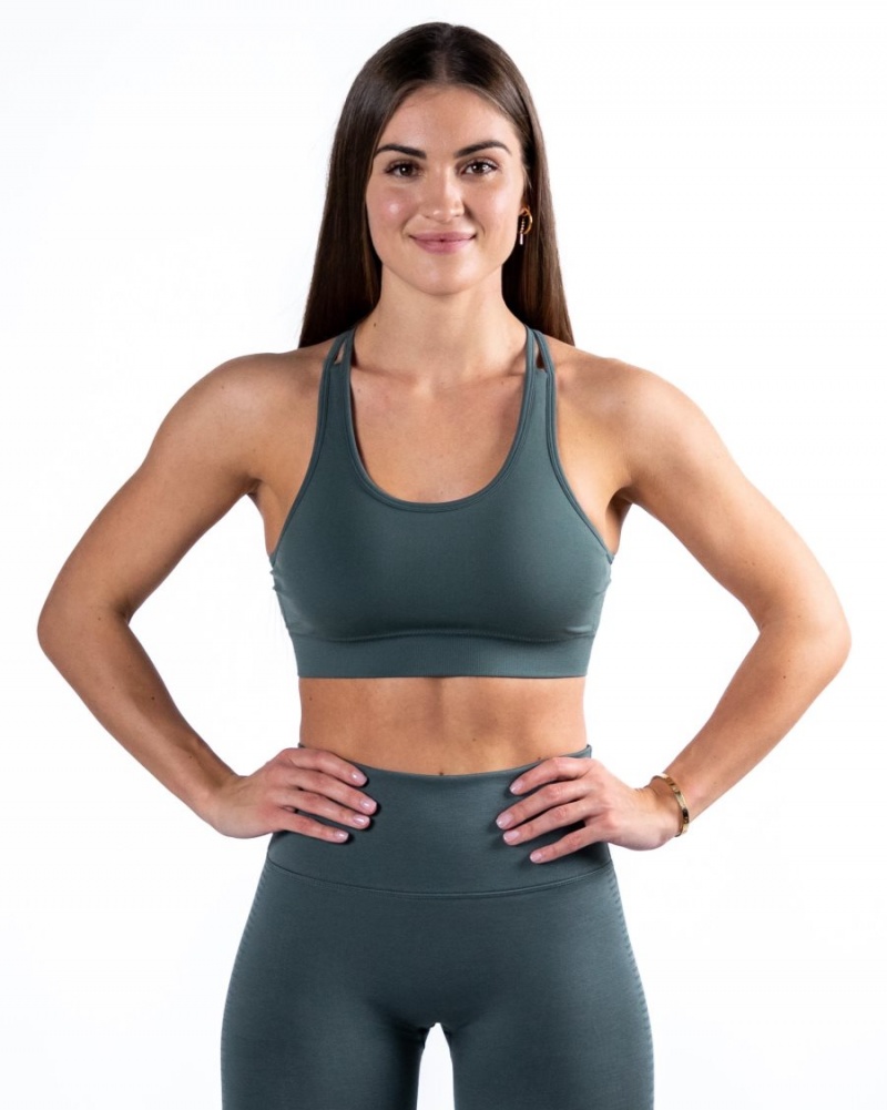 Alphalete Revival Bra Sports BH Dame Charcoal | HWNUVG-195