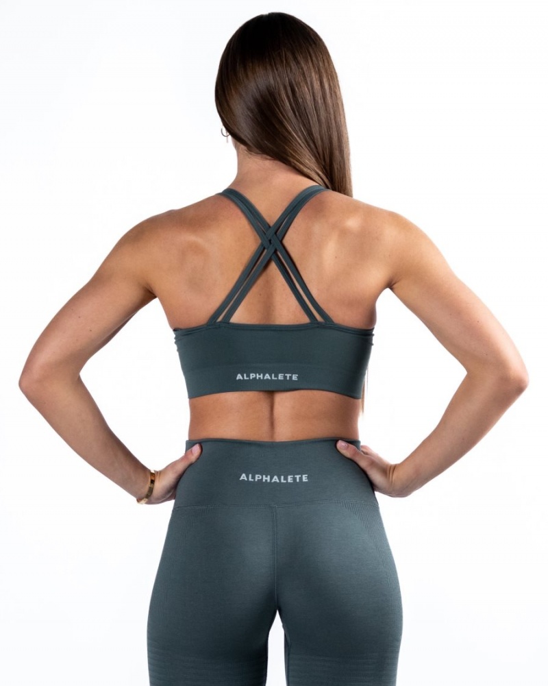 Alphalete Revival Bra Sports BH Dame Charcoal | HWNUVG-195