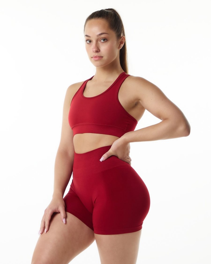 Alphalete Revival Bra Sports BH Dame Scarlet | EQWUKY-279