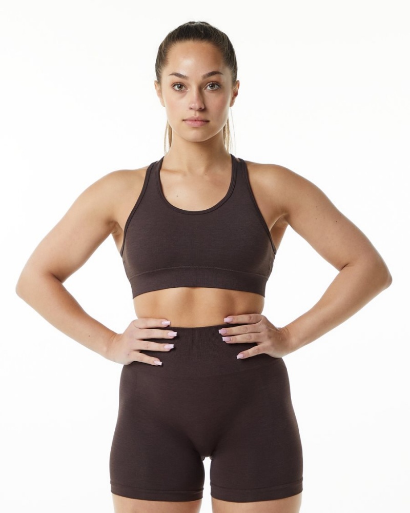 Alphalete Revival Bra Sports BH Dame Sjokolade | IZENQL-513