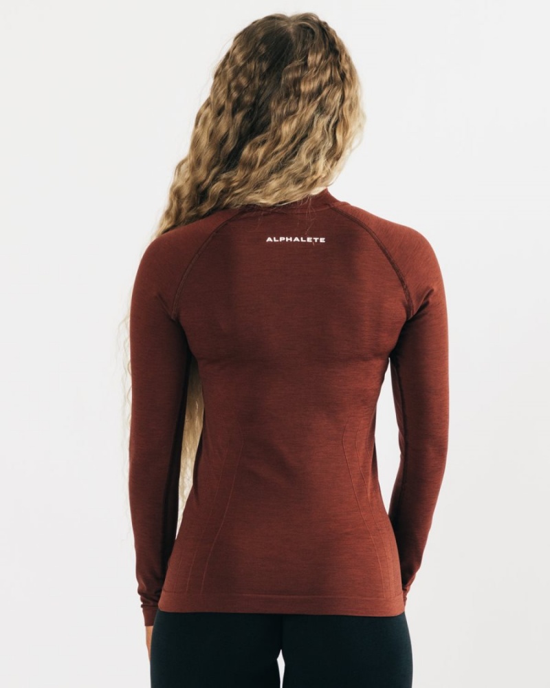 Alphalete Seamless Pullover Jakker Dame Kopper | EKFJPU-236