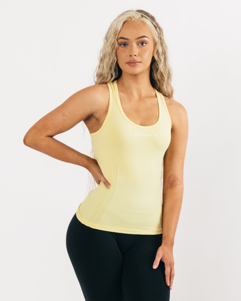 Alphalete Seamless Tank Tank Top Dame Lemonade | WNRLJQ-731