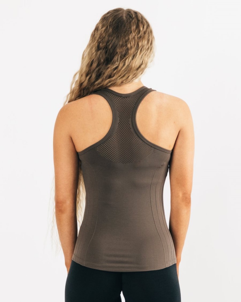 Alphalete Seamless Tank Tank Top Dame Mocha | EWUSZC-695