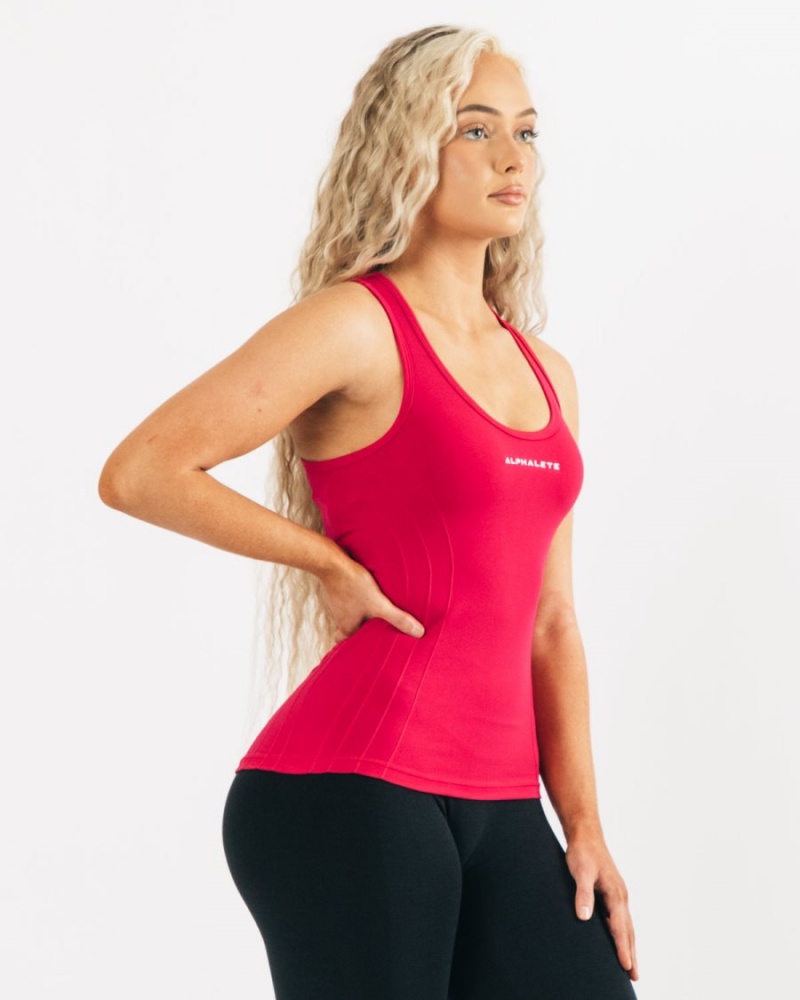 Alphalete Seamless Tank Tank Top Dame Rosa | SJUBZE-154