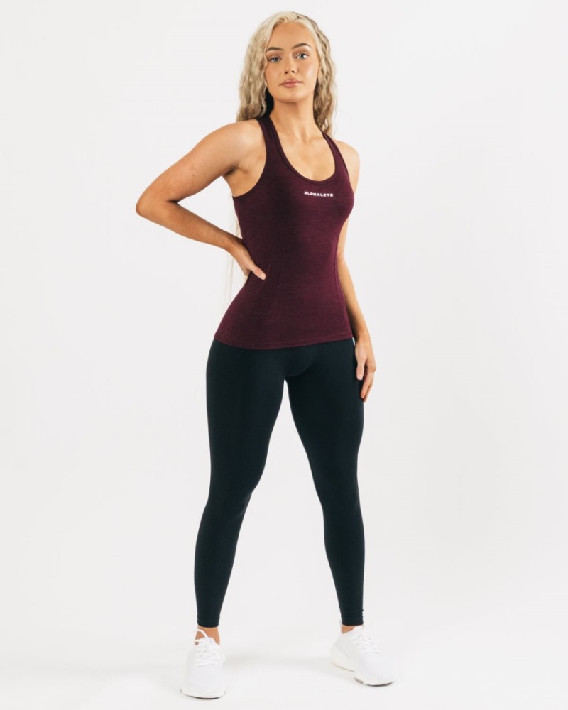 Alphalete Seamless Tank Tank Top Dame Svarte | ABPFDK-097