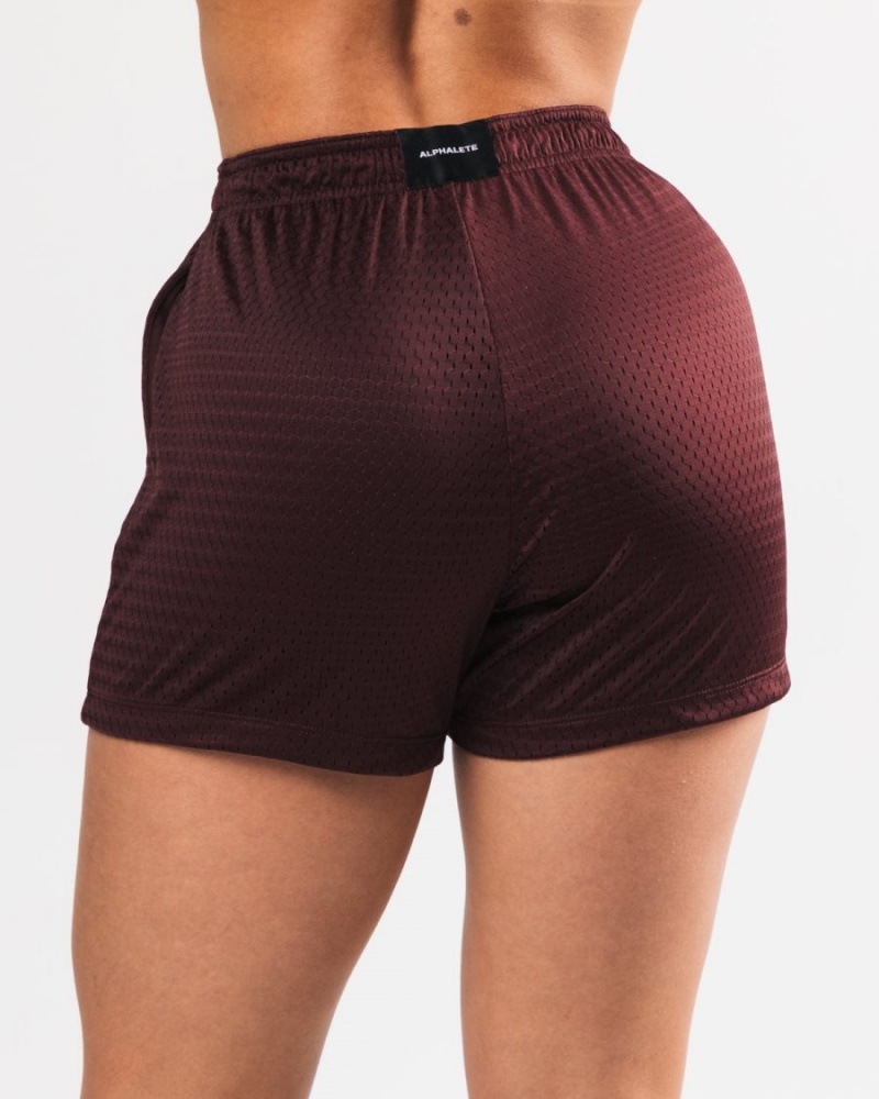 Alphalete Signature Mesh Kort 4" Shorts Dame Sangria | FGIOPH-164