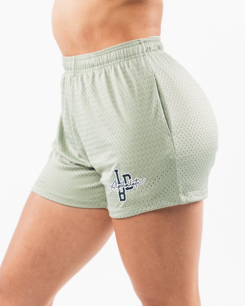 Alphalete Signature Mesh Kort 4" Shorts Dame Sage | LZOIHB-270