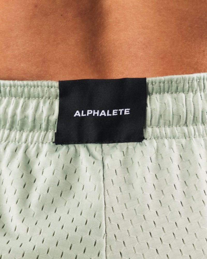 Alphalete Signature Mesh Kort 4" Shorts Dame Sage | LZOIHB-270