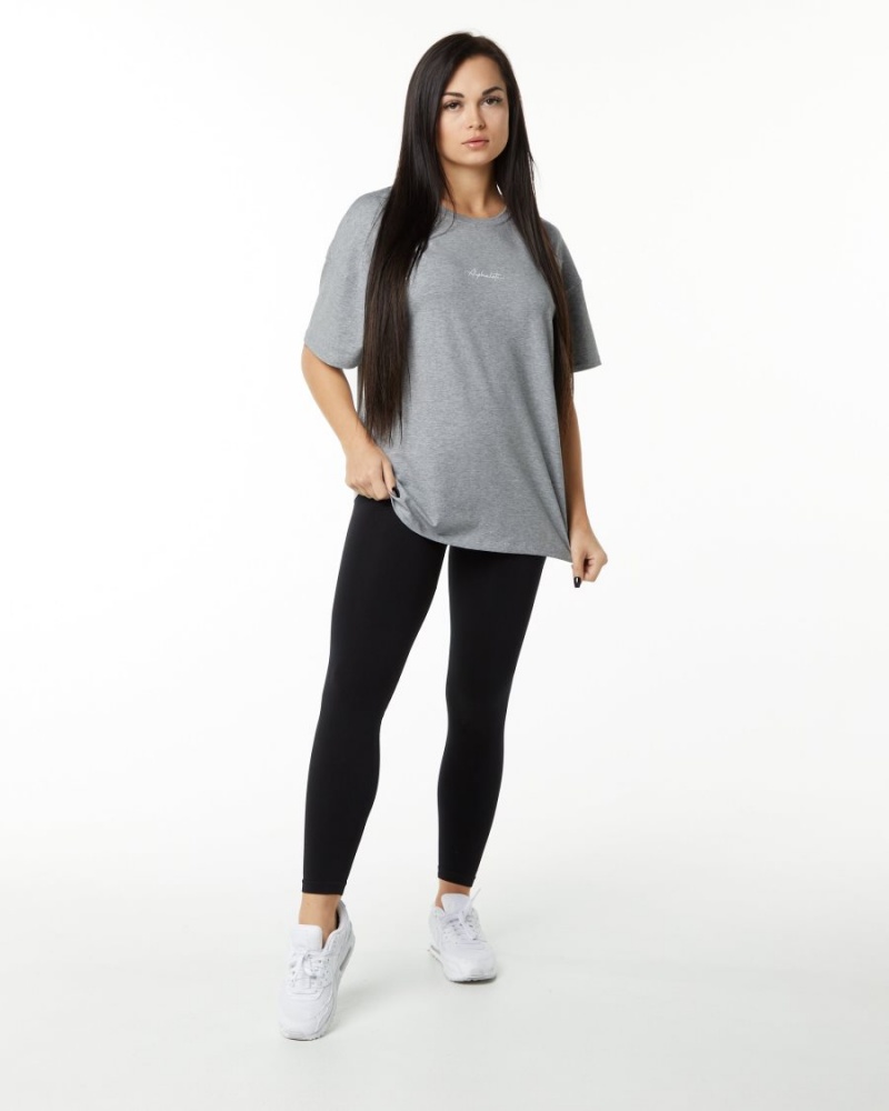 Alphalete Signature Oversized Tee Skjorte Dame Grå | RHCDXA-160