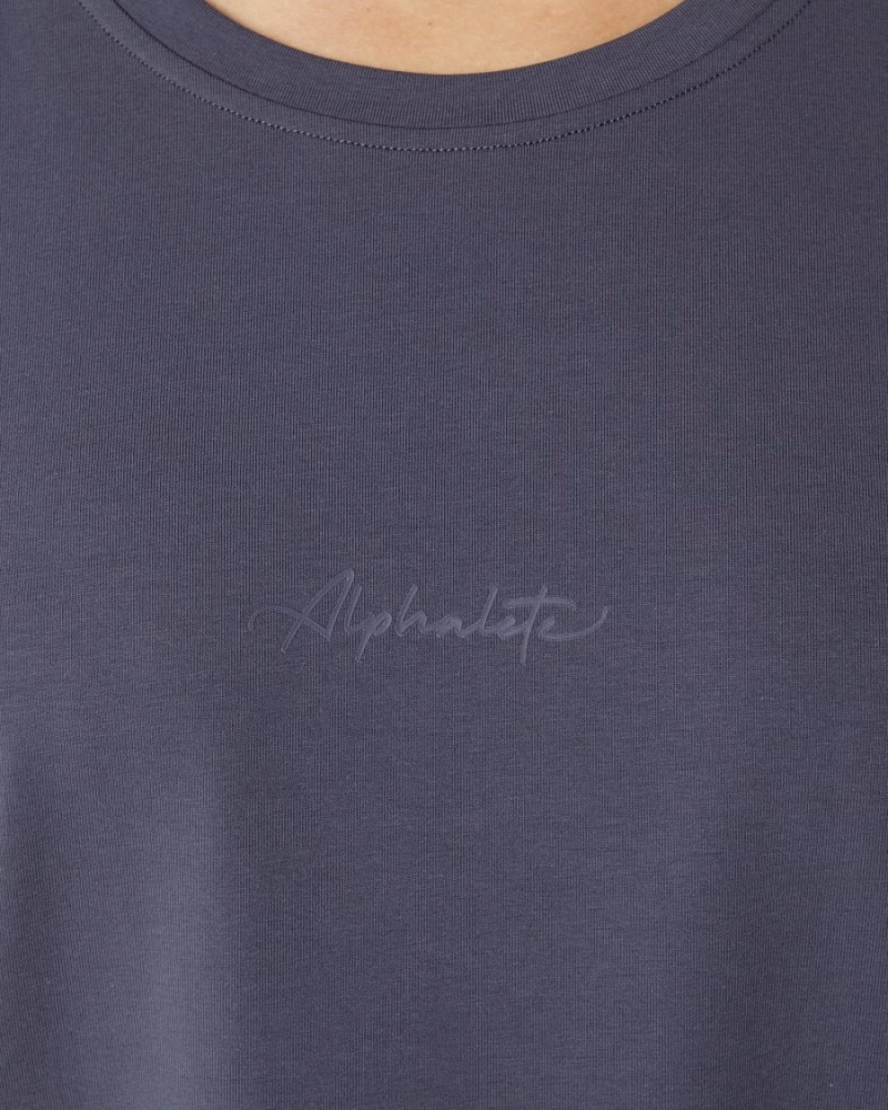 Alphalete Signature Oversized Tee Skjorte Dame Lilla | YIEFHC-187