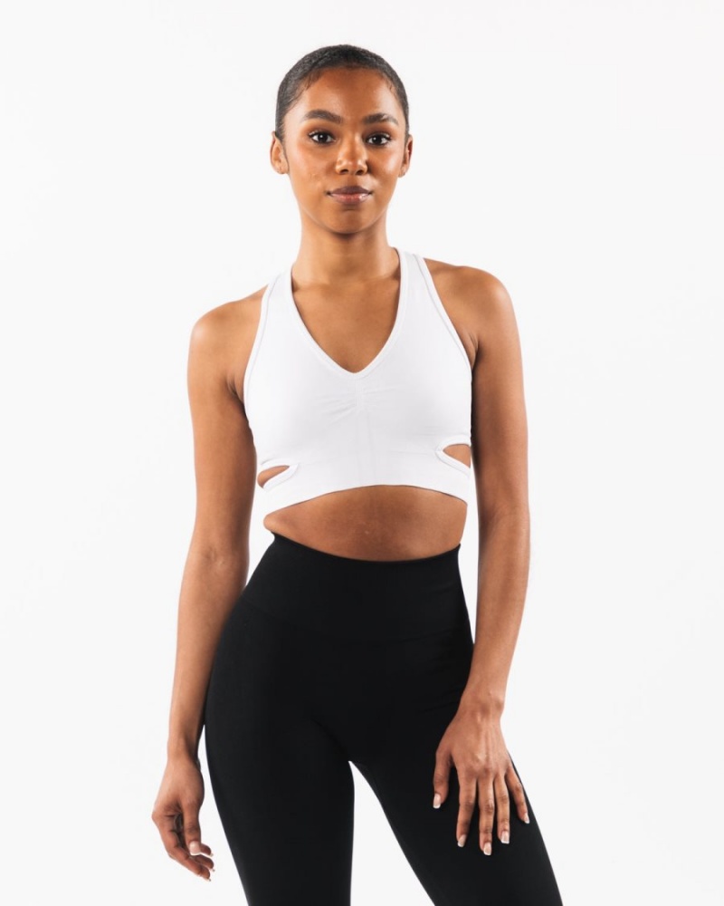 Alphalete Stratus Bra Sports BH Dame Hvite | BZYHIE-726