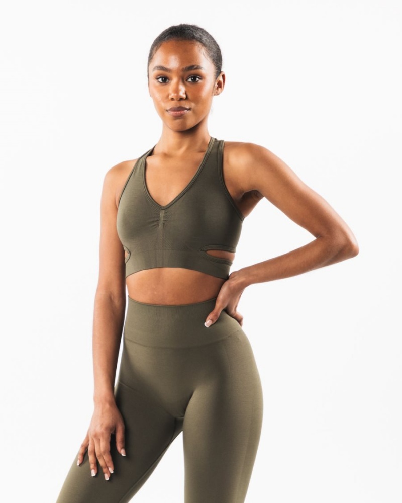 Alphalete Stratus Bra Sports BH Dame Oak | XSTRCV-042