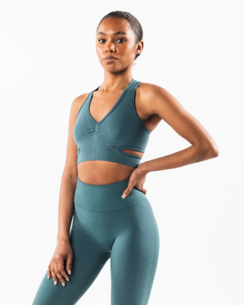 Alphalete Stratus Bra Sports BH Dame Ocean | RTBCME-197