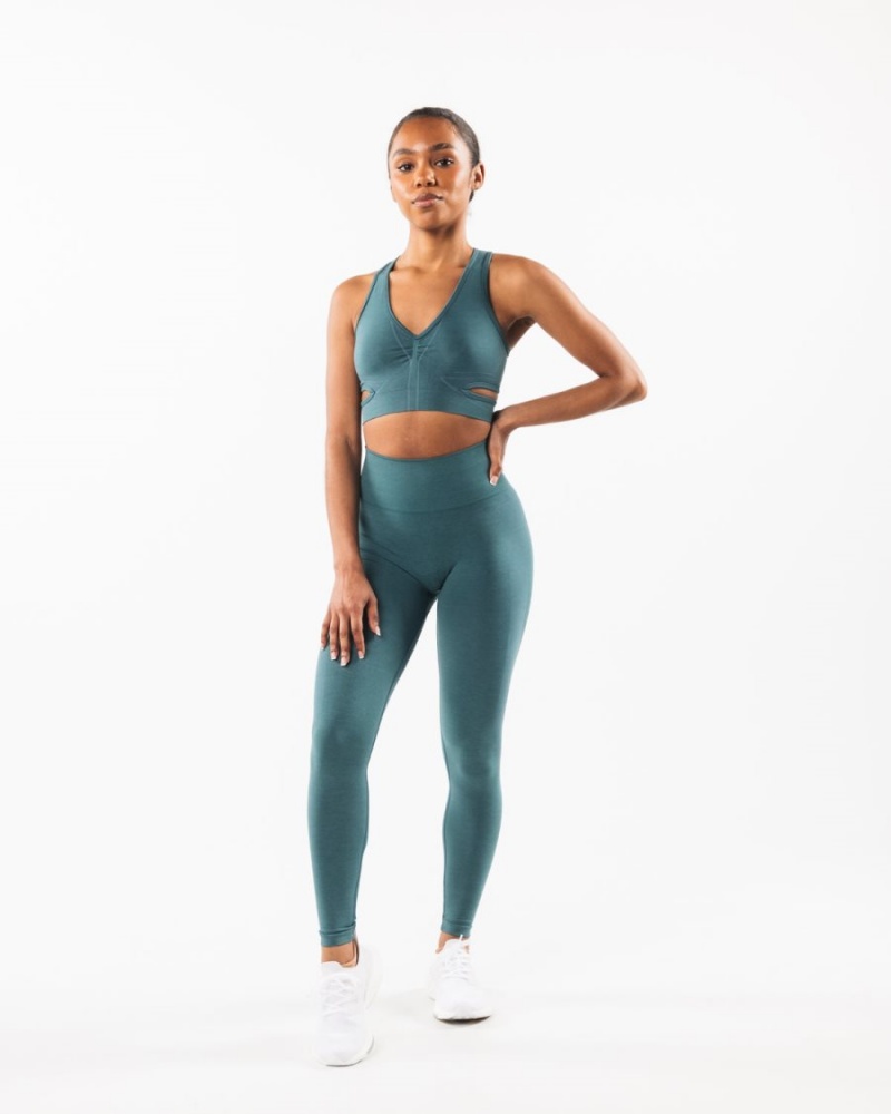 Alphalete Stratus Bra Sports BH Dame Ocean | RTBCME-197