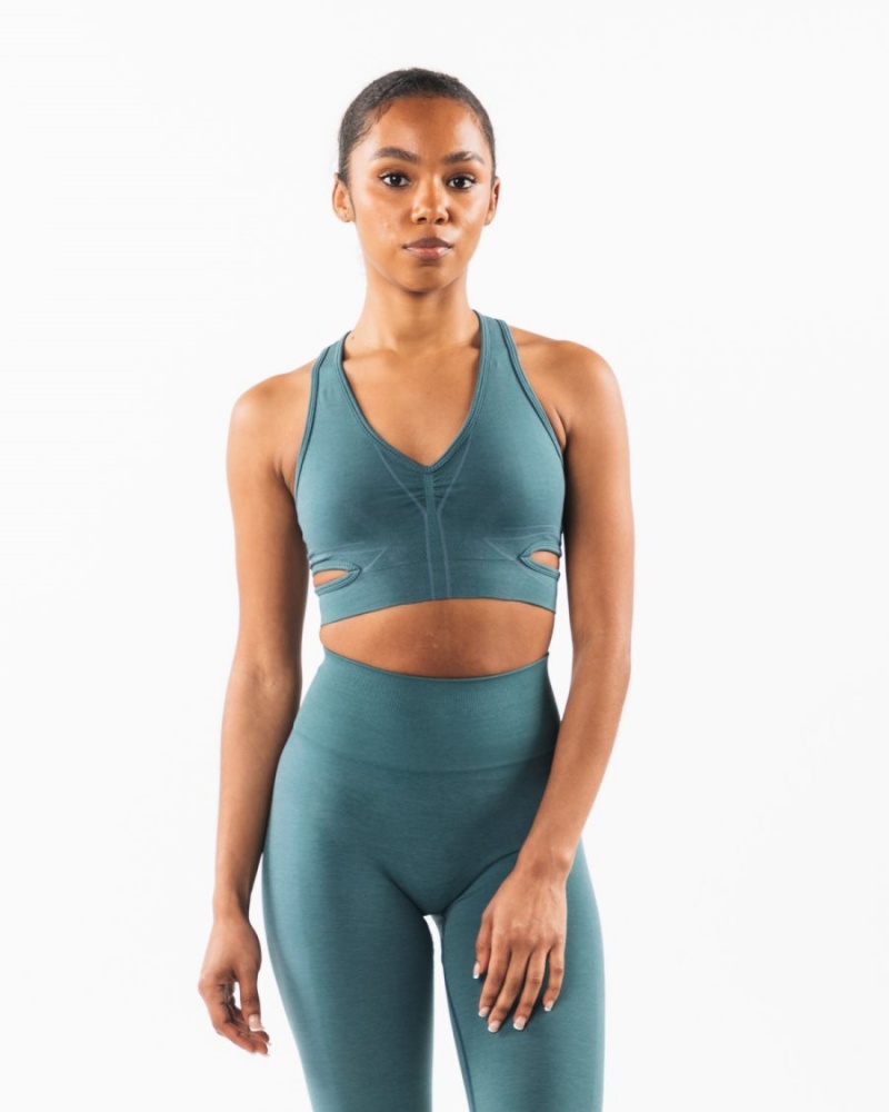 Alphalete Stratus Bra Sports BH Dame Ocean | RTBCME-197