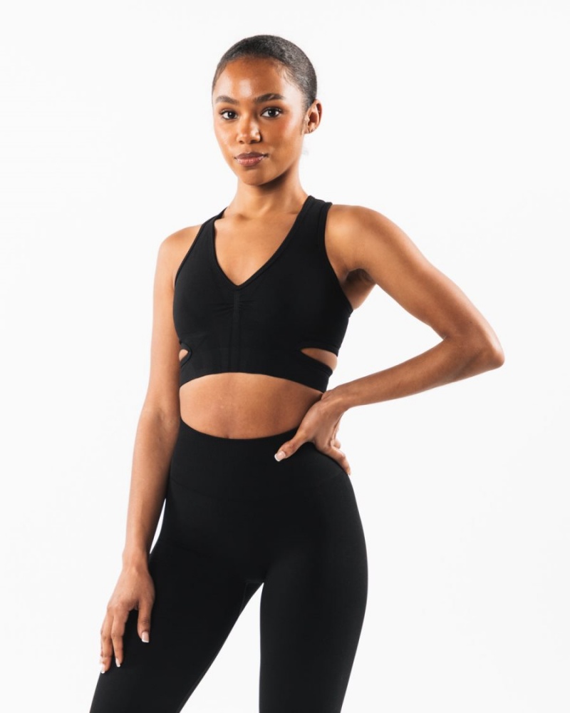 Alphalete Stratus Bra Sports BH Dame Svarte | LKTYWF-913