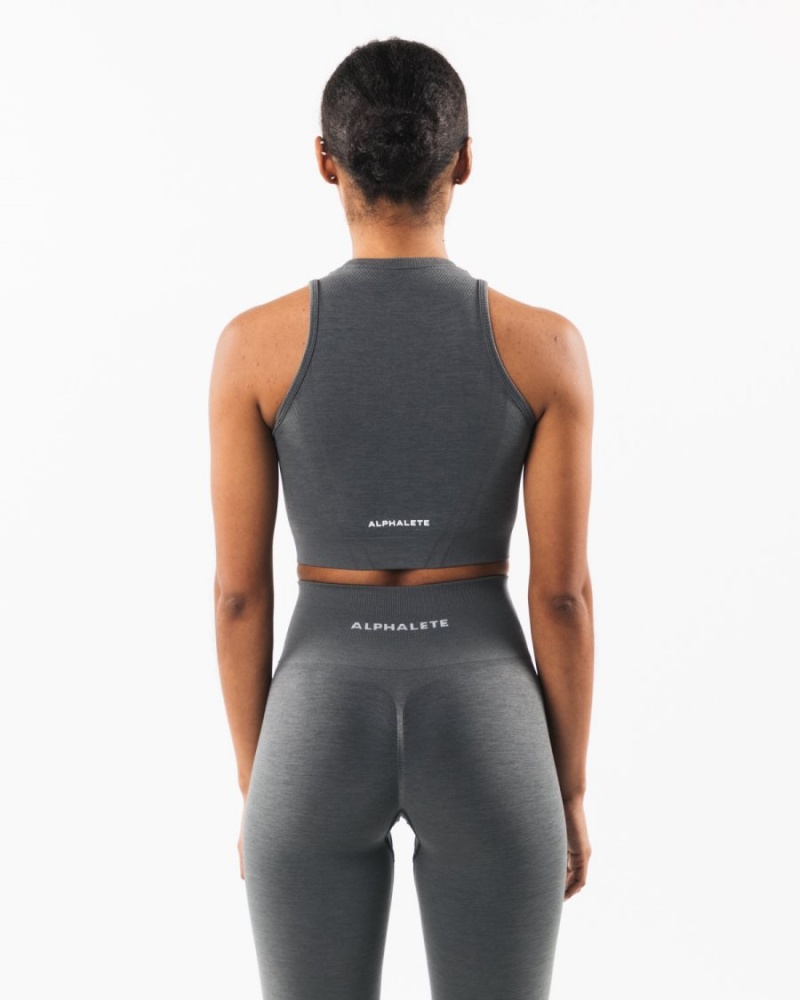 Alphalete Stratus Crop Tank Tank Top Dame Smoke | ZYWFOQ-350