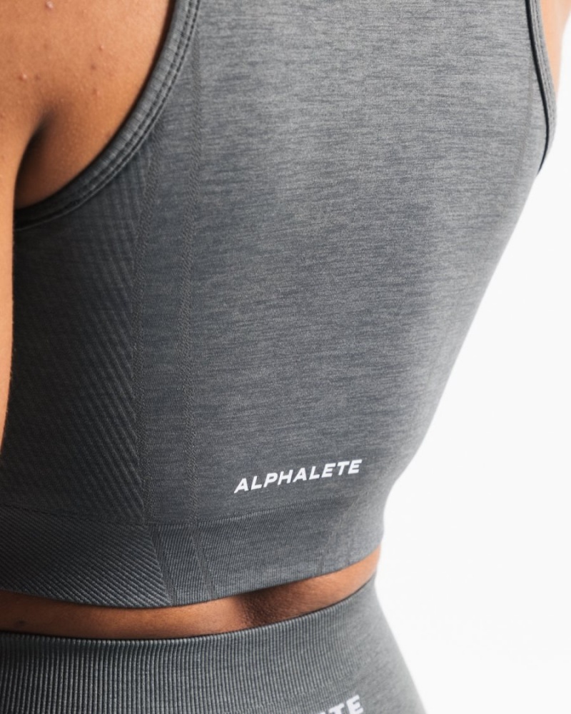 Alphalete Stratus Crop Tank Tank Top Dame Smoke | ZYWFOQ-350