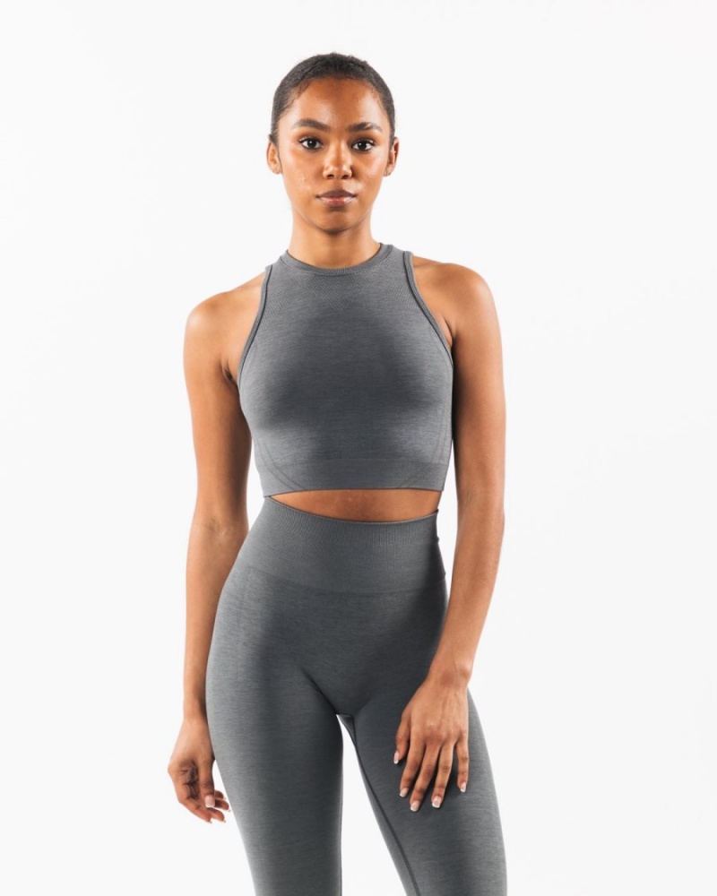 Alphalete Stratus Crop Tank Tank Top Dame Smoke | ZYWFOQ-350