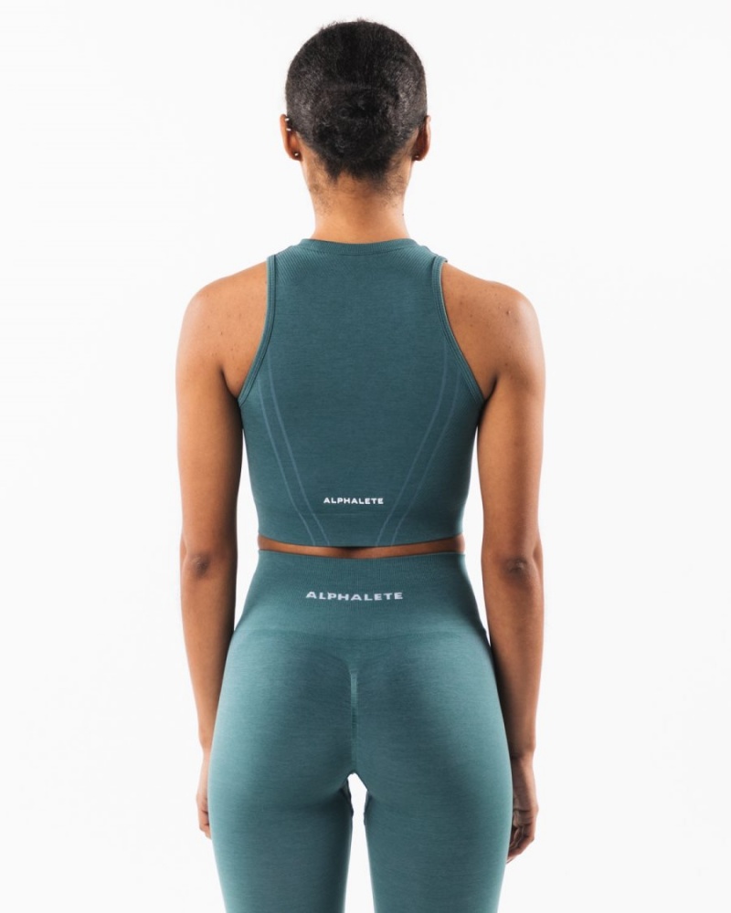 Alphalete Stratus Crop Tank Tank Top Dame Ocean | XNFPGW-021