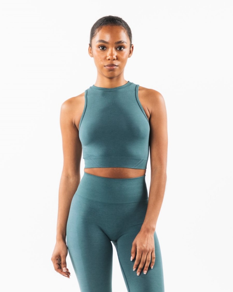 Alphalete Stratus Crop Tank Tank Top Dame Ocean | XNFPGW-021