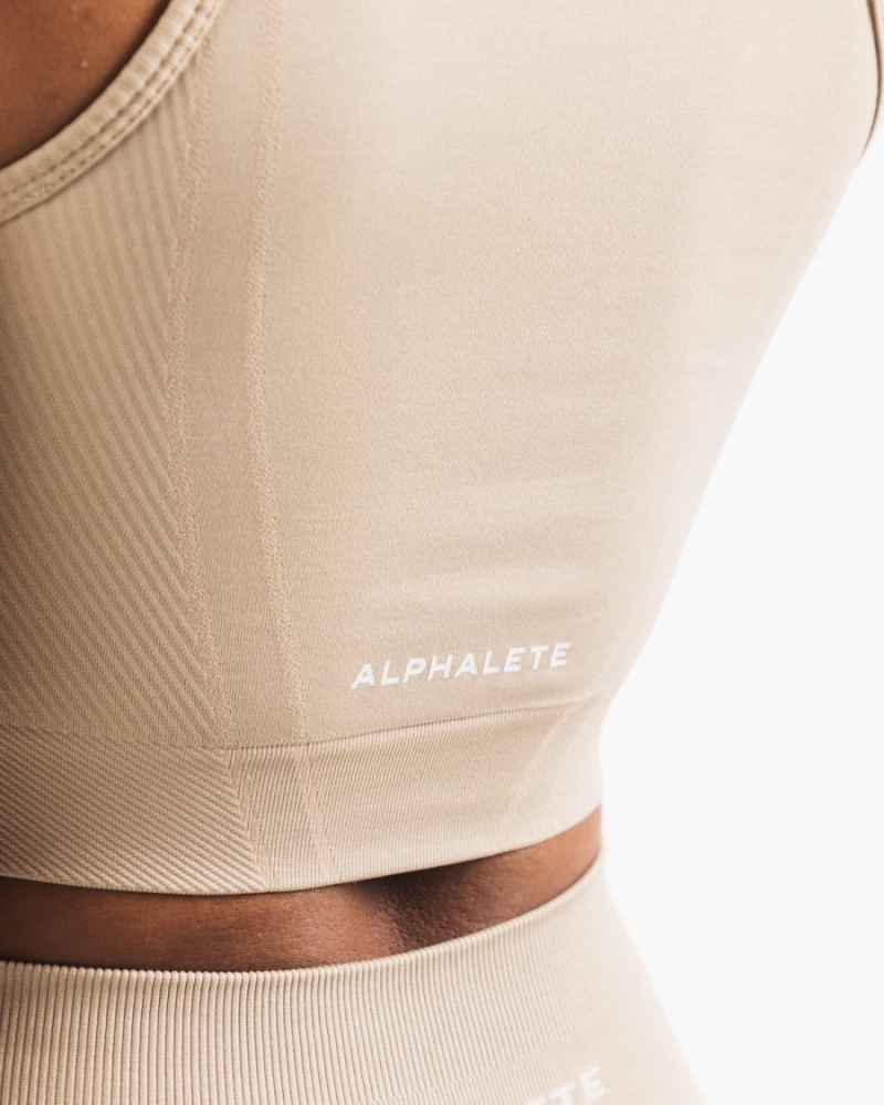 Alphalete Stratus Crop Tank Tank Top Dame Linen | TEWJVY-142