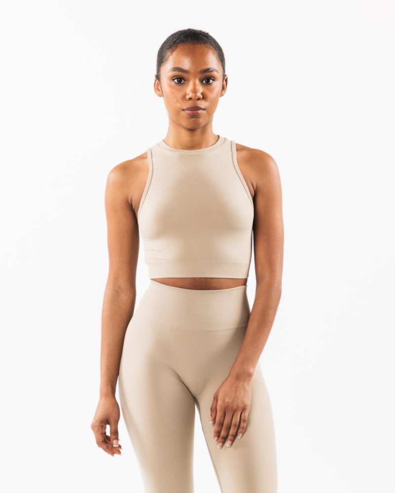 Alphalete Stratus Crop Tank Tank Top Dame Linen | TEWJVY-142