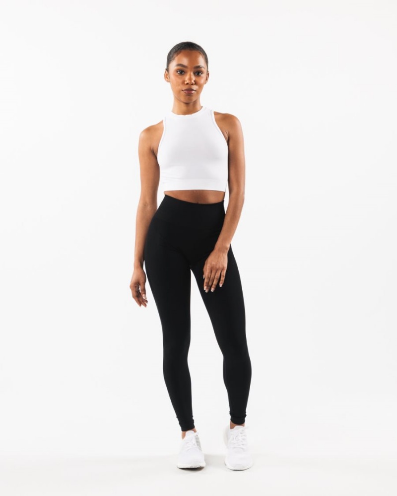 Alphalete Stratus Crop Tank Tank Top Dame Hvite | MOYLIJ-016