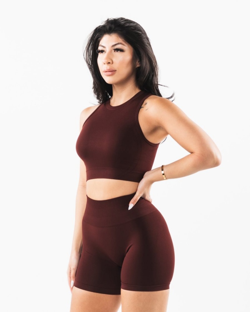 Alphalete Stratus Crop Tank Tank Top Dame Sangria | PMASCU-210