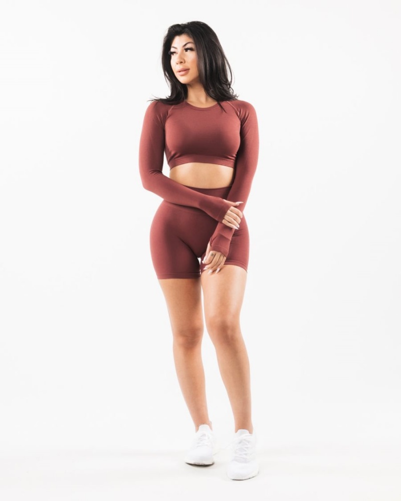 Alphalete Stratus LS Crop Langermet Dame Autumn | WHJXYC-970