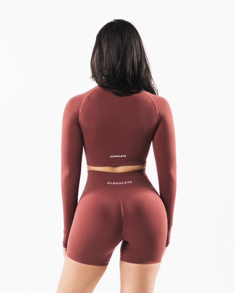 Alphalete Stratus LS Crop Langermet Dame Autumn | WHJXYC-970