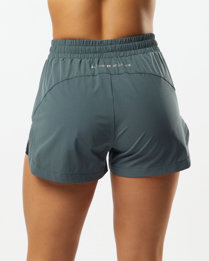 Alphalete Stride Kort 3" Shorts Dame Grå | XPVWKI-803