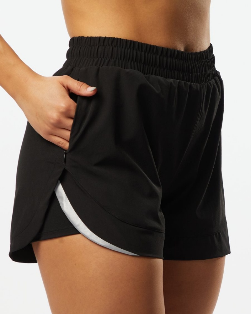 Alphalete Stride Kort 3" Shorts Dame Svarte | KCZSBG-145