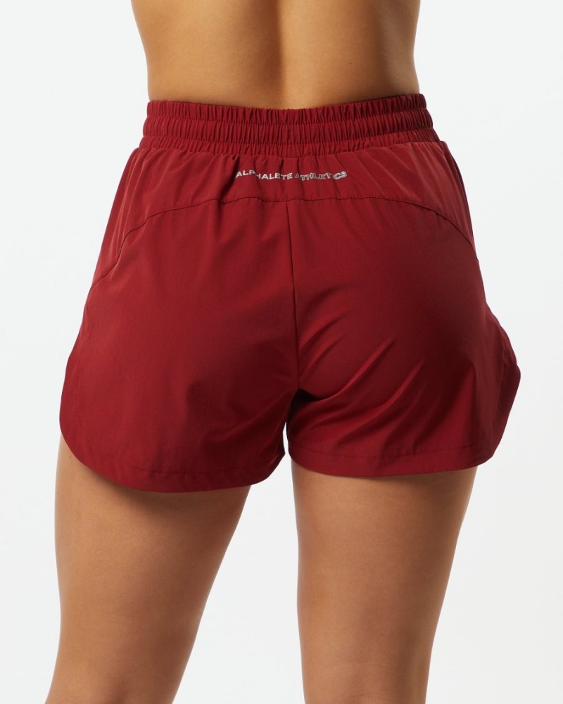 Alphalete Stride Kort 3" Shorts Dame Rød | FNUXVW-168