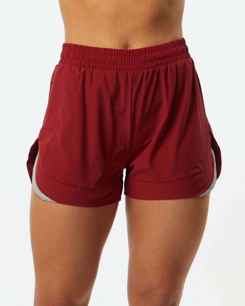 Alphalete Stride Kort 3" Shorts Dame Rød | FNUXVW-168