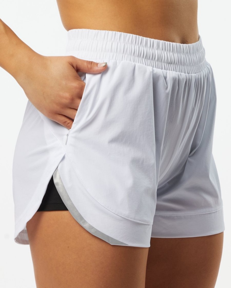 Alphalete Stride Kort 3" Shorts Dame Hvite | SNGTVU-491