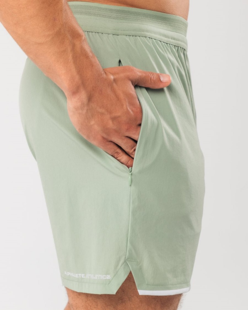 Alphalete Studio Kort 6" Shorts Herre Sage | UARBPV-703