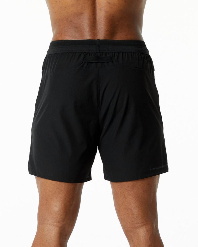 Alphalete Studio Kort 6" Shorts Herre Svarte | MRNYDE-087