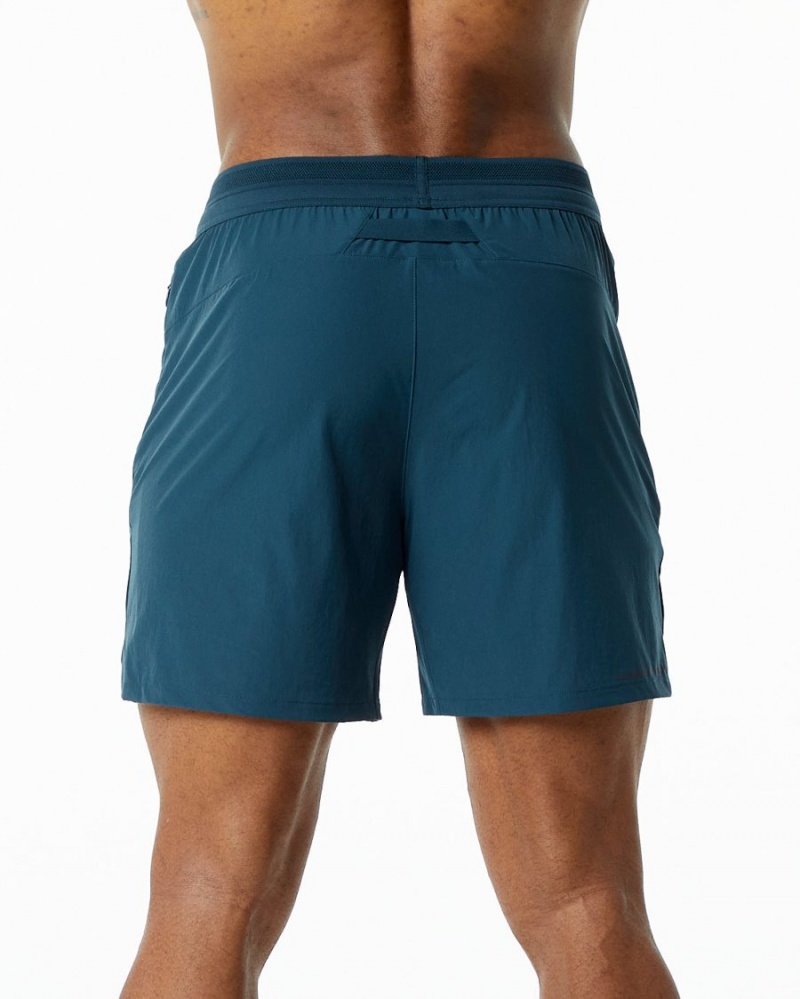 Alphalete Studio Kort 6" Shorts Herre Mørke Blå | IMQZDO-758