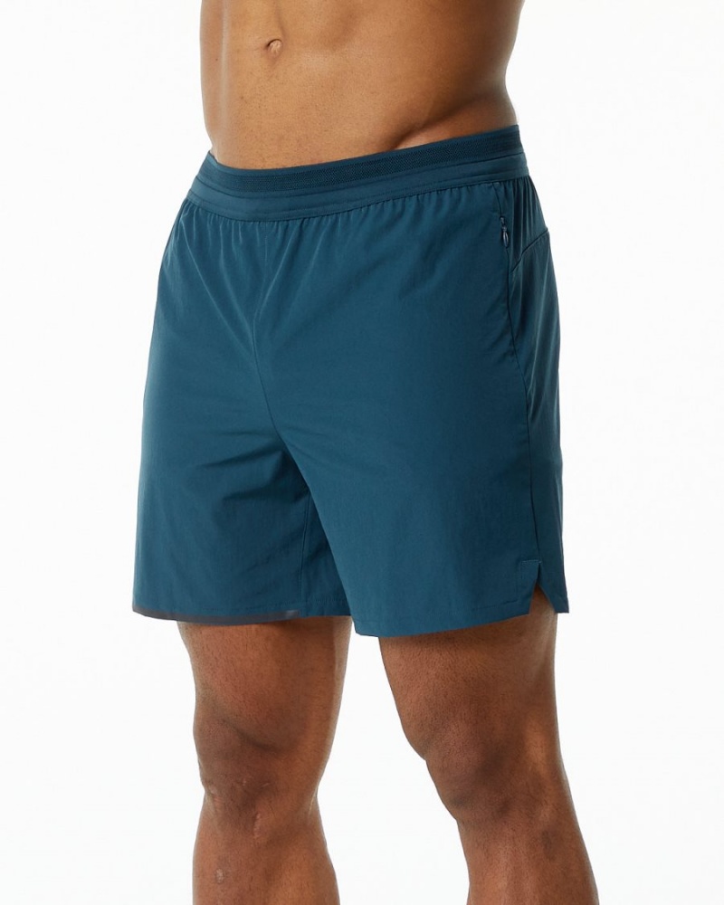 Alphalete Studio Kort 6" Shorts Herre Mørke Blå | IMQZDO-758