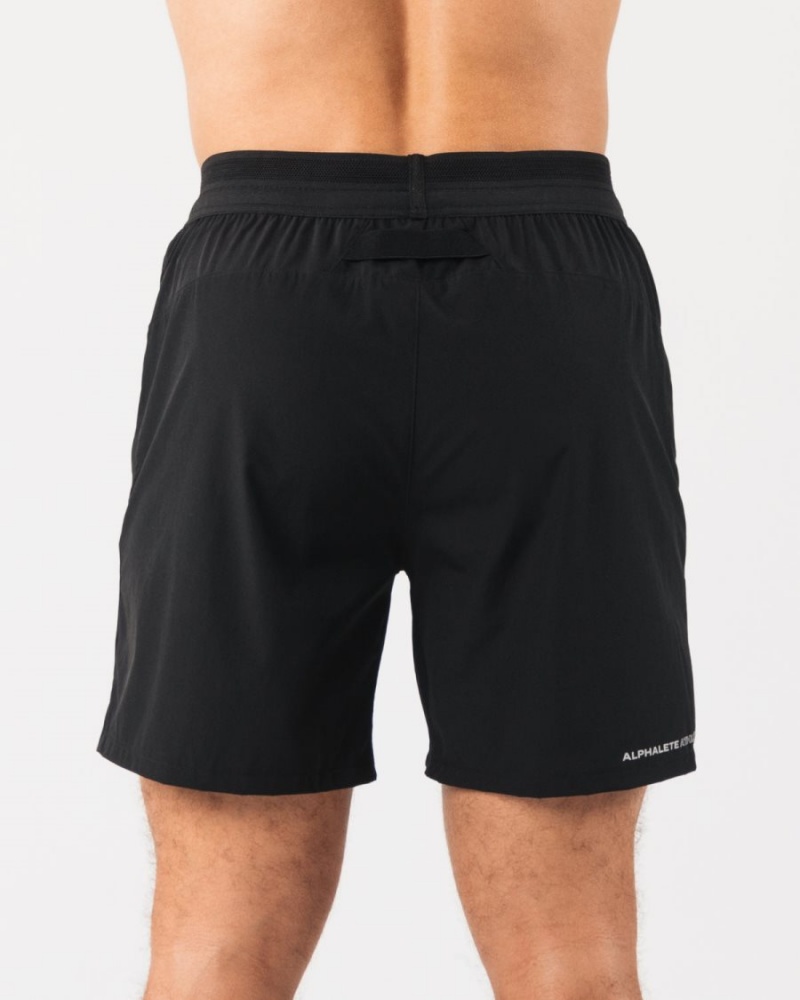 Alphalete Studio Kort 6" Shorts Herre Svarte Sølv | ZOKCVI-162