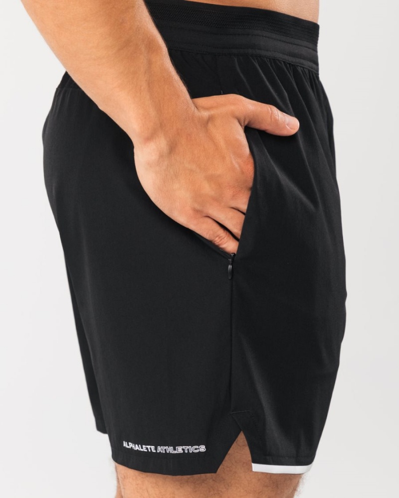 Alphalete Studio Kort 6" Shorts Herre Svarte Sølv | ZOKCVI-162