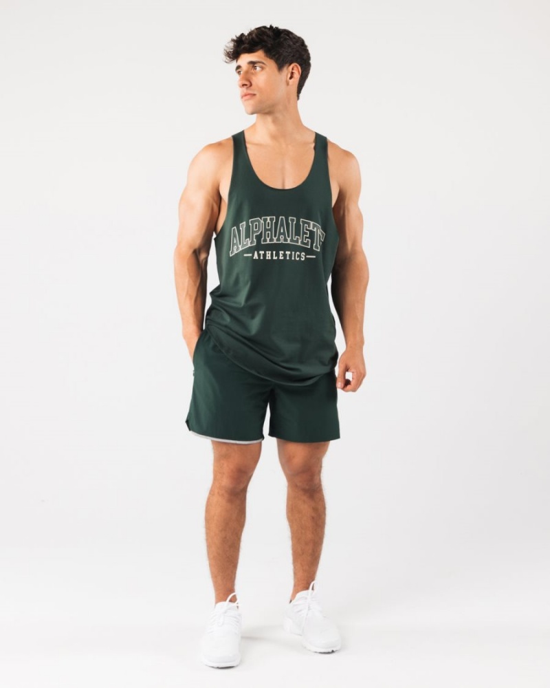 Alphalete Studio Kort 6" Shorts Herre Evergreen | JMUZOP-182