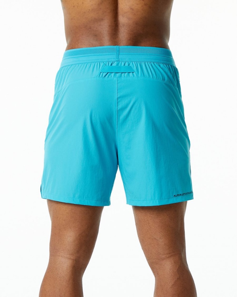 Alphalete Studio Kort 6" Shorts Herre Blå | HPBVGS-120